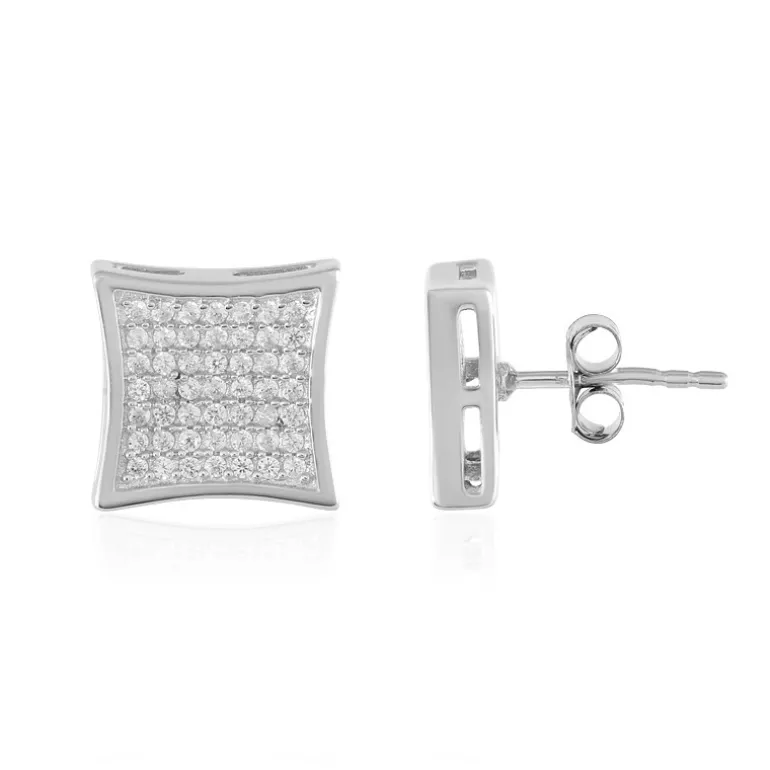 Zirkon-Silberohrringe