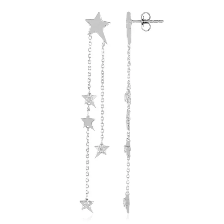 Zirkon-Silberohrringe