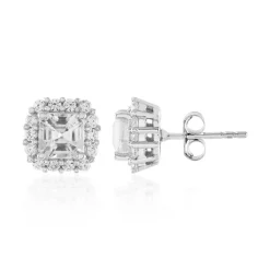 Zirkon-Silberohrringe