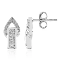 Zirkon-Silberohrringe
