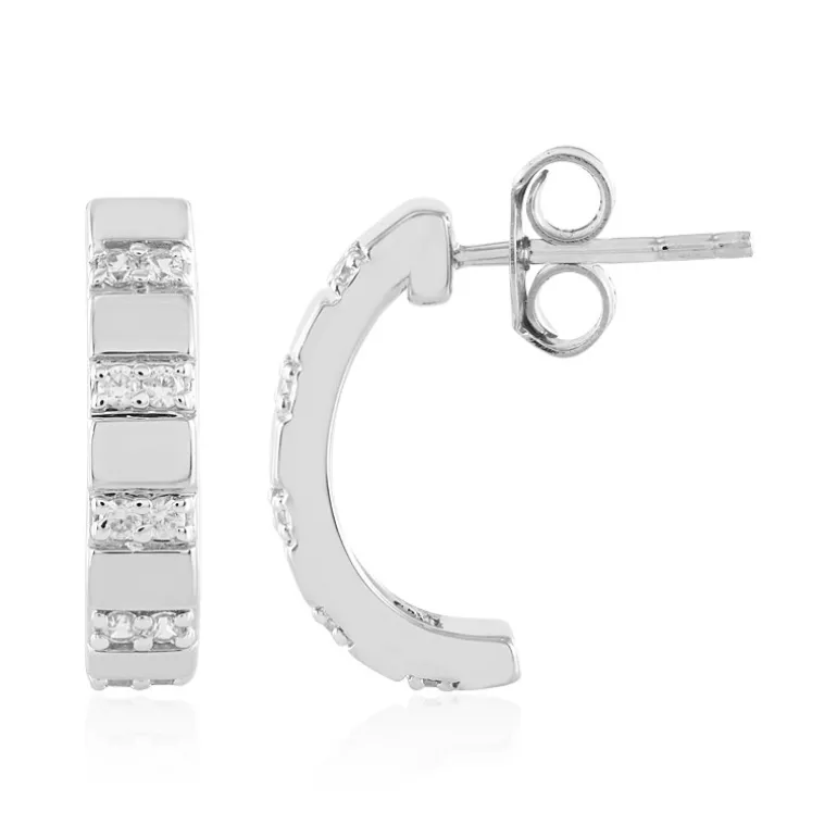 Zirkon-Silberohrringe