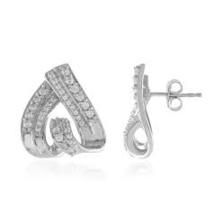 Zirkon-Silberohrringe