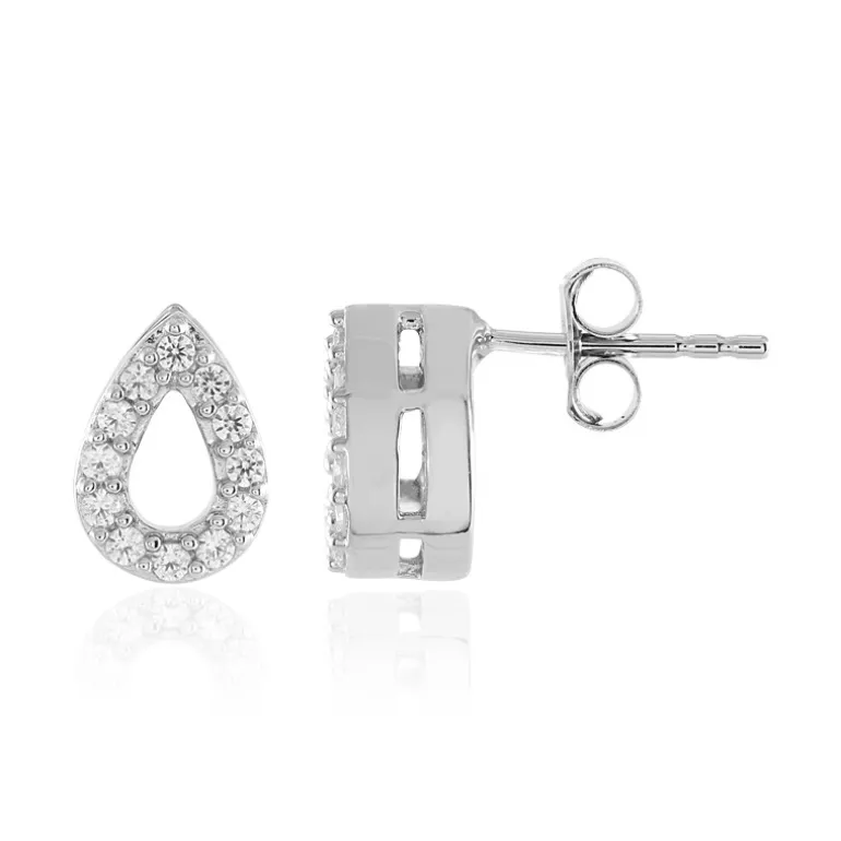 Zirkon-Silberohrringe