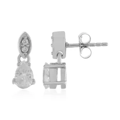 Zirkon-Silberohrringe