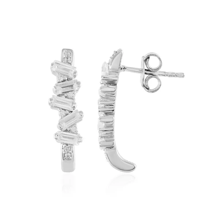 Zirkon-Silberohrringe