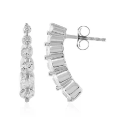 Zirkon-Silberohrringe